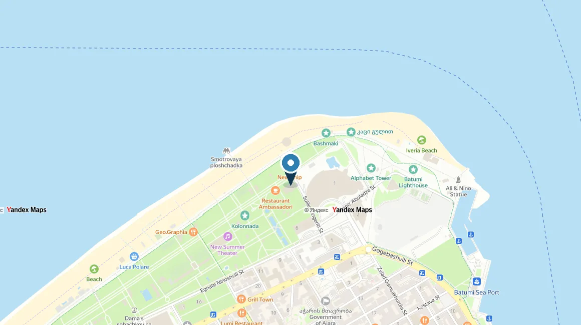 Расположение комплекса на карте — Ambassadori Batumi Island