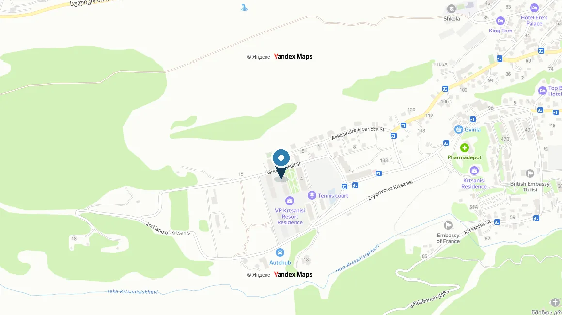 Расположение комплекса на карте — Krtsanisi Resort Residence