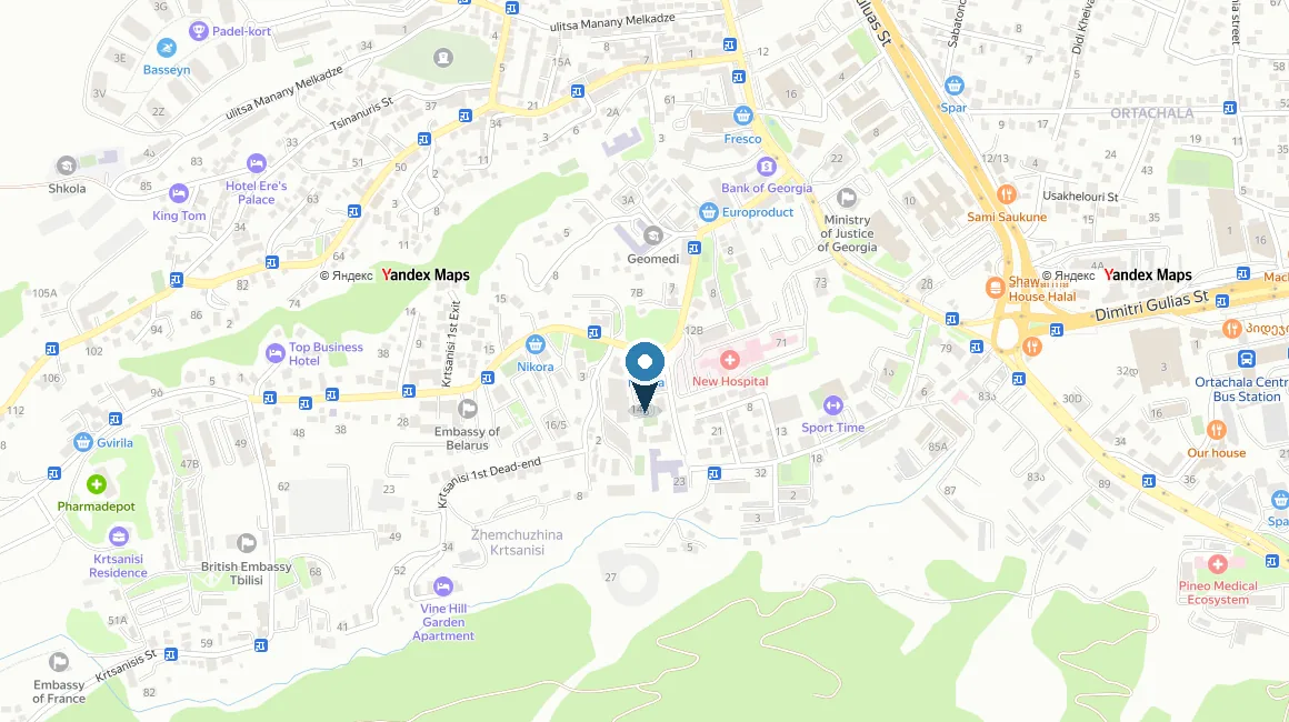 Расположение комплекса на карте — Krtsanisi Villa Residence