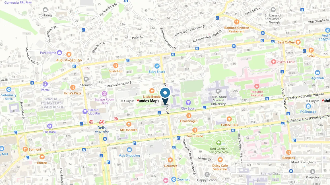 Расположение комплекса на карте — Tbilisi Gardens