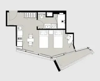 Студия, 37,85 м² — планировка, Alliance Highline
