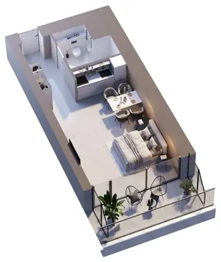 Студия, 37,55 м² — планировка, Ambassadori Batumi Island