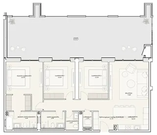 4 комнаты, 186 м² — планировка, Tbilisi Waterfront