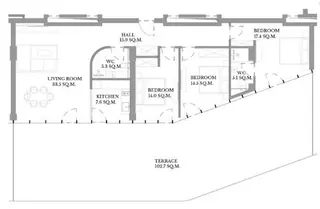 4 комнаты, 161,8 м² — планировка, VR Shekvetili Forest-Beach