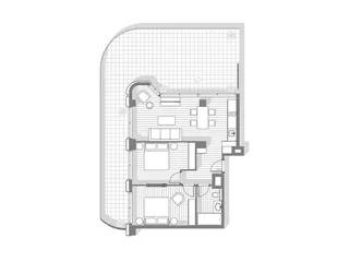 2 спальни, 106,5 м² — планировка, Next Collection