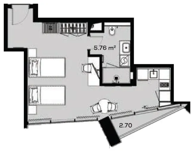 Студия, 43,9 м² — Alliance Highline
