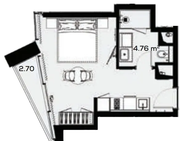 Студия, 32,5 м² — Alliance Highline
