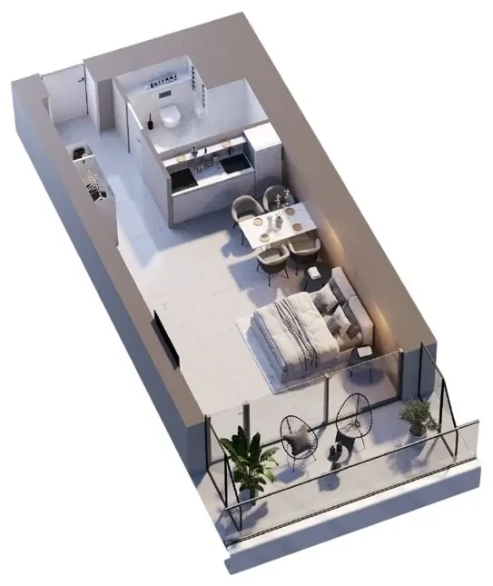 Студия, 39,25 м² — Ambassadori Batumi Island