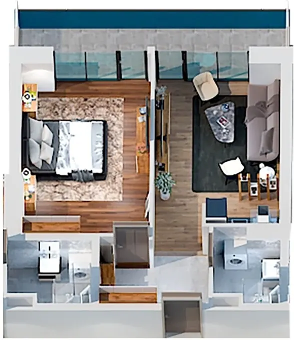 2 комнаты, 56,5 м² — Calligraphy Towers