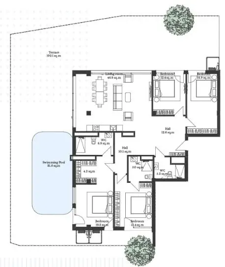 5 комнат, 378,1 м² — Krtsanisi Resort Residence