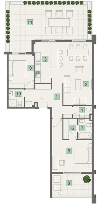 2 комнаты, 165,8 м² — Simetria Park