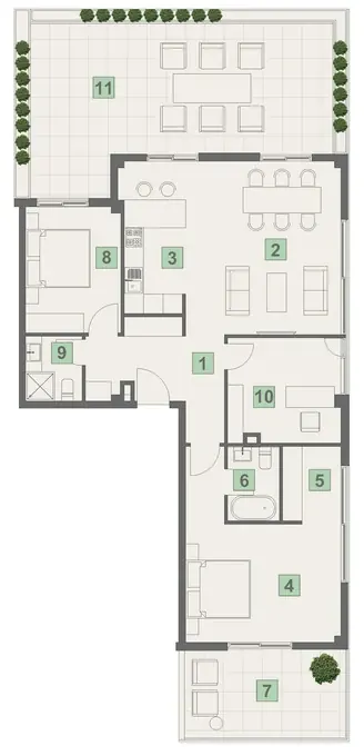 2 комнаты, 173 м² — Simetria Park