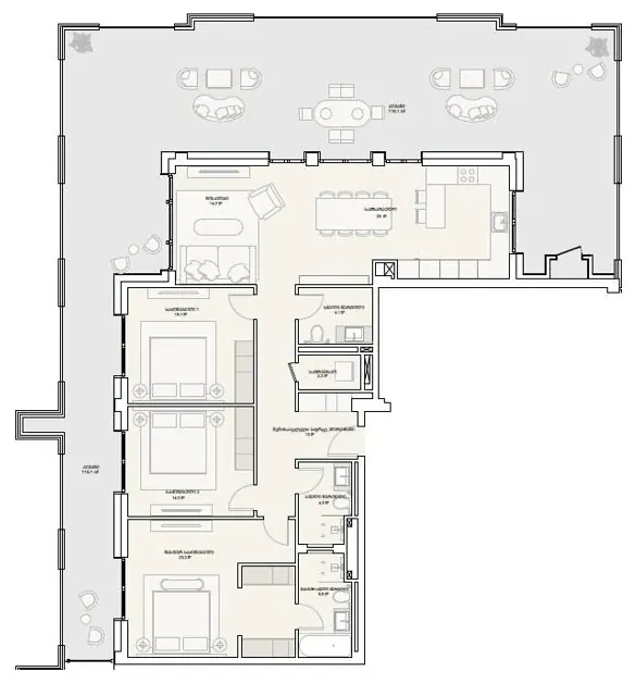 4 комнаты, 240,9 м² — Tbilisi Waterfront