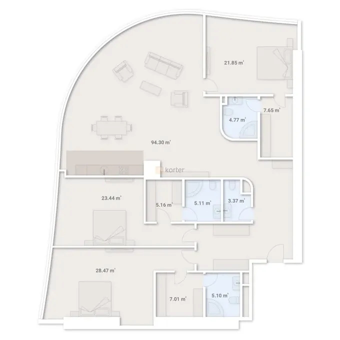 Планировка · 206,94 м² — King David Residences
