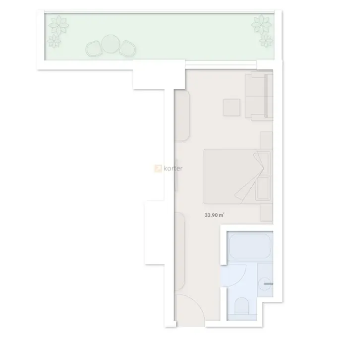 Планировка · 33,9 м² — Pontus Rotana Resort & Spa
