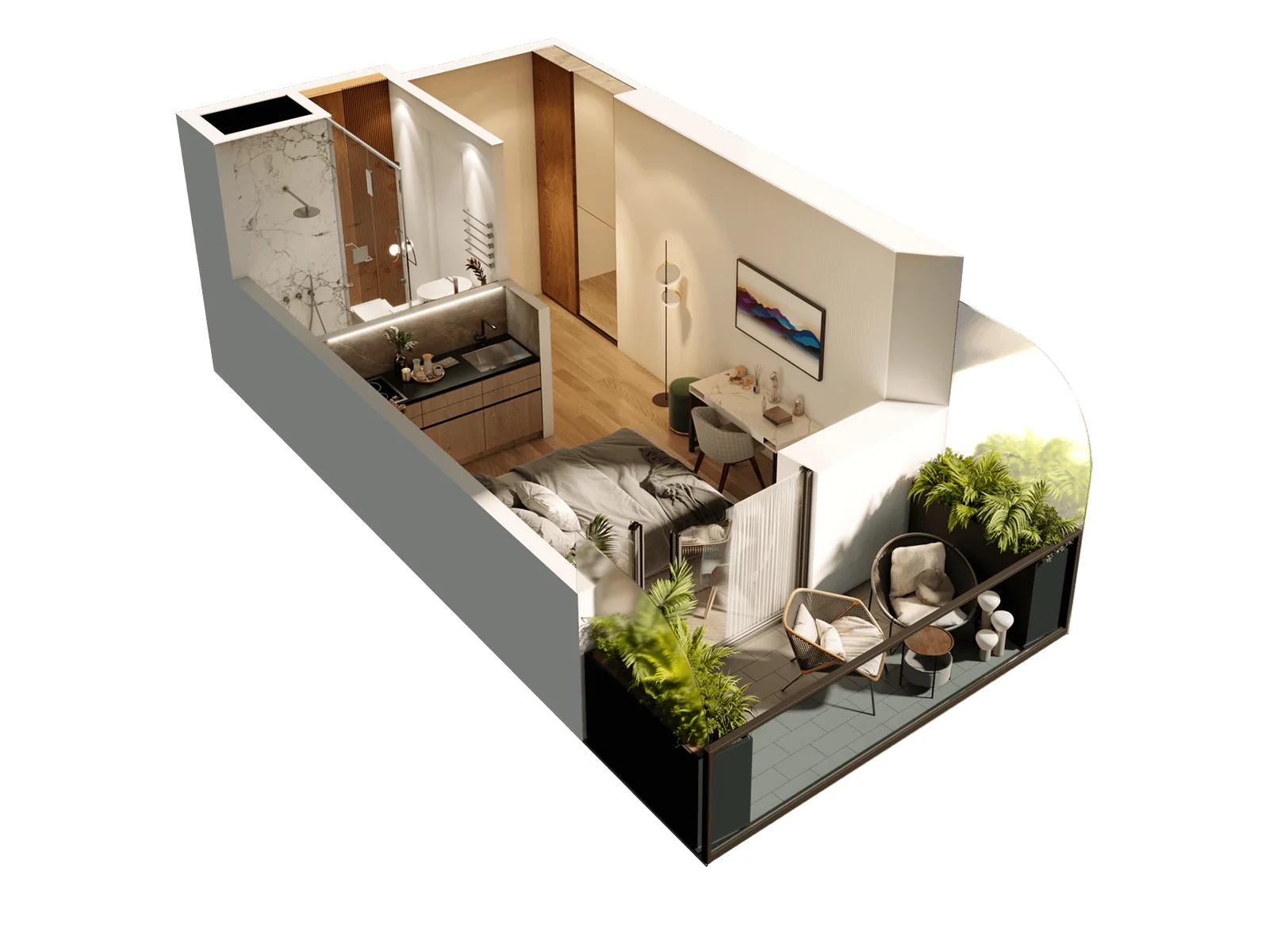 Студия, 31,9 м²