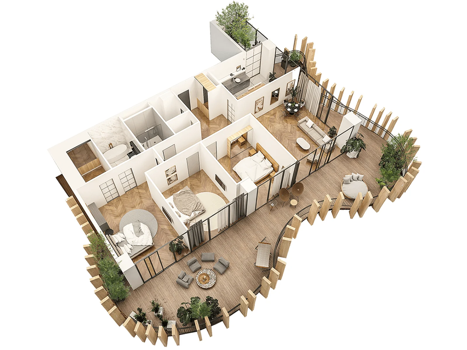 Альтернативный ракурс планировки 238 м²