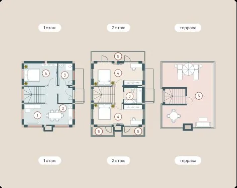 Планировка виллы 173,5 м²